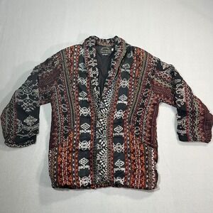 Synergy Quilted Jacket Tapestry Print Artsy Boho Hippie Bohemian Small‎